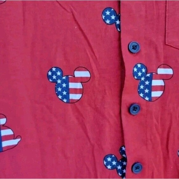 Disney Womens Red Mickey Mouse American Flag Print romper sz Med 4th Of July - Picture 3 of 5